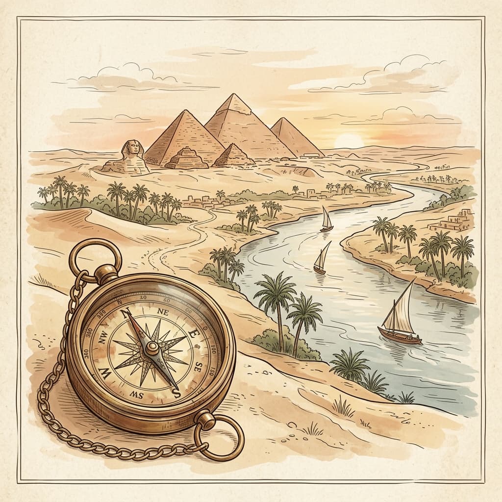 Hand-drawn travel illustration
